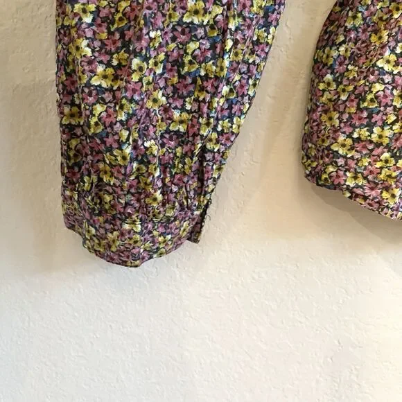 J. Crew Cinched-waist 100% Organic Cotton Top In Liberty Busy Izzy Fabric Size 8 - Picture 5 of 12